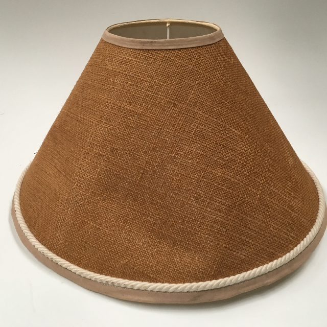 LAMPSHADE, Cone (Medium) Brown Hessian w Piping